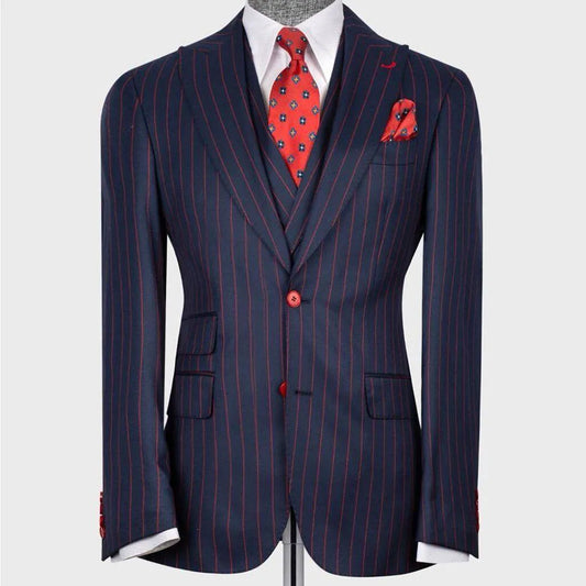 Fashion Men Suits 3 Pieces Jacket Pant Vest Single Breasted